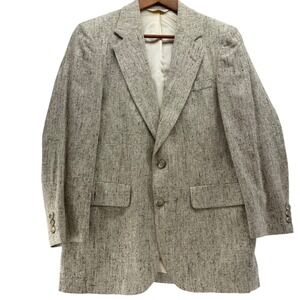 VTG Strathmore‎ Men's 34R Tweed Blazer Sport Coat 2 Button Beige Union Made USA